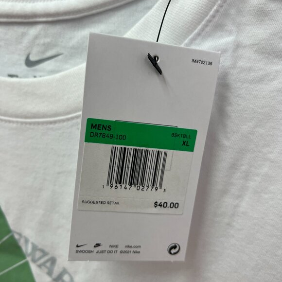 Nike Kyrie White Dri-Fit T-Shirt DR7649-100 Men’s Short Sleeve w/ Green M or XL - Picture 5 of 7